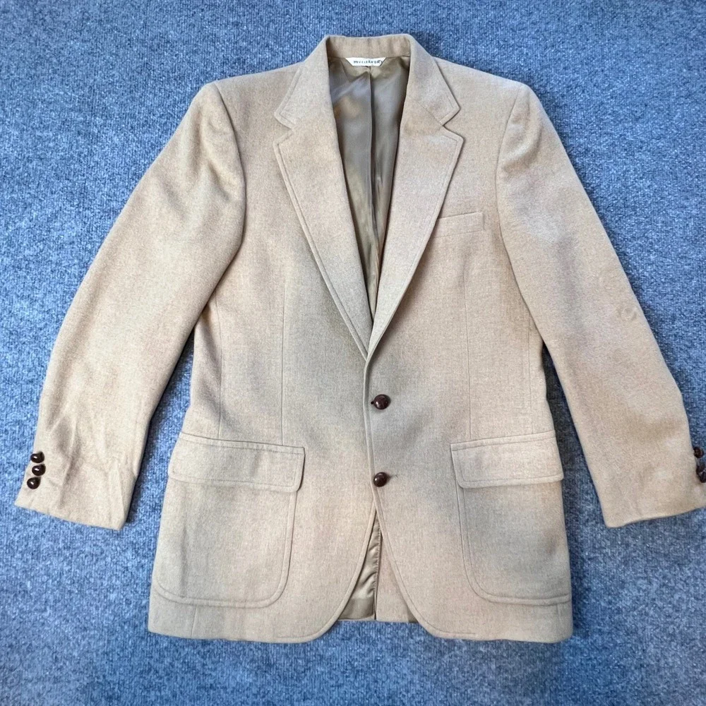 Vintage 100% Pure Camelhair Blazer Mens‎ Tan Two Button Sport Coat